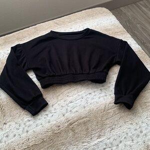 Women's Black Cropped Sweater